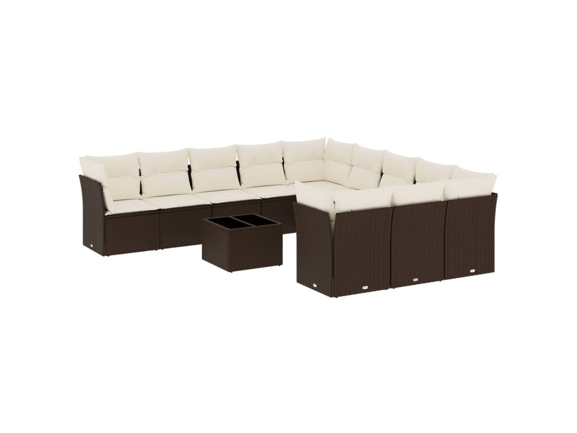 Maison Exclusive - Set De Sofás De Jardín Y Cojines 12 Pzas Ratán Sintético Marrón