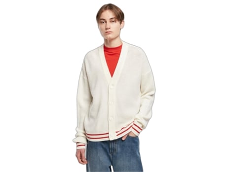 Cardigan para Hombre URBAN CLASSICS (XL - Acrílico - Blanco)