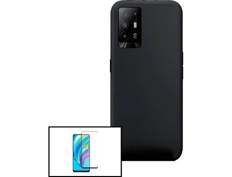 Carcasa + Protector Oppo Reno5 Z PHONECARE Silicona Líquida Negro