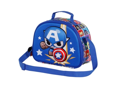 Capitán América Punch-Bolsa Portamerienda 3D, Azul