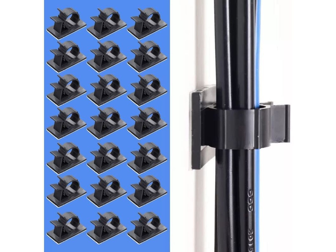 50 Clips Adhesivos Ajustables Para Cables, Clips De Nailon Adhesivos 3m De Primera Calidad, Para Organizar Escritorios, Ordenadores Y Cables Eléctricos (negro)