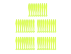 50 Unidades De Señuelos De Pesca De Plástico Blando De 5 Cm Con Cola En T, Color Amarillo.