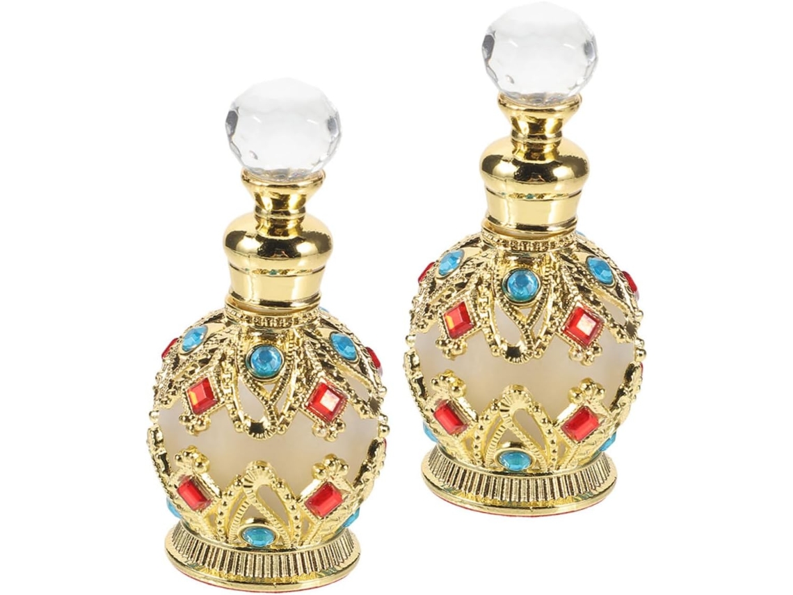 Frasco De Perfume De Viagem Recarregável De 15ml Em Vidro Dourado.