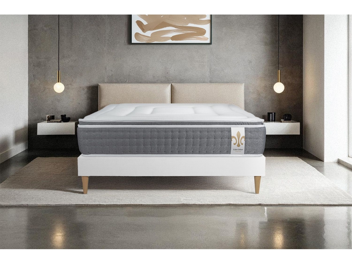 Colchón Base Vingt Six LITIER_DELUXE_TRADITION Espuma con memoria Blanco (200x200cm)