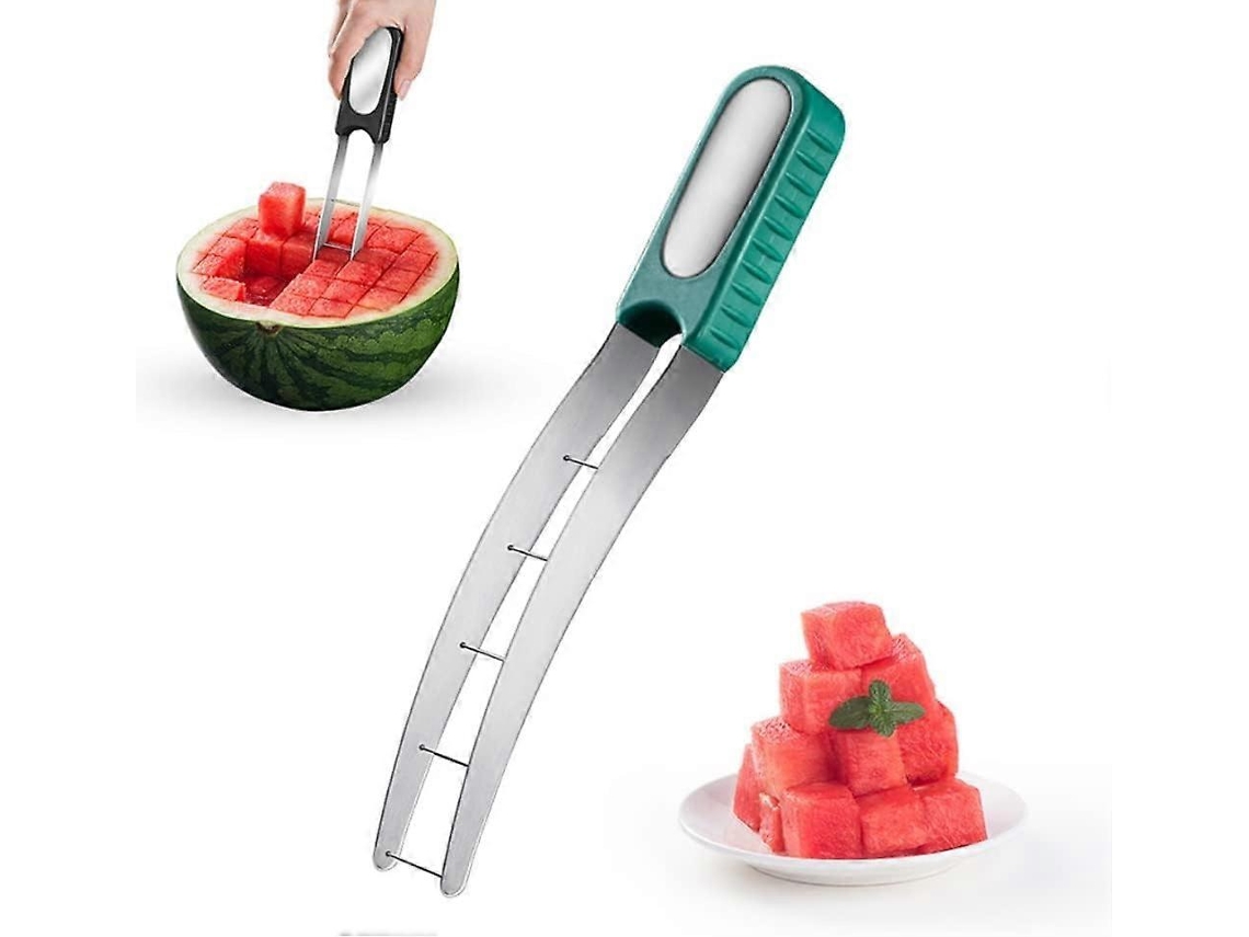 Cortador de sandía en acero inoxidable 304: Cortador de cubos de sandía rápido y seguro, ideal para ensaladas y macedonias de frutas.