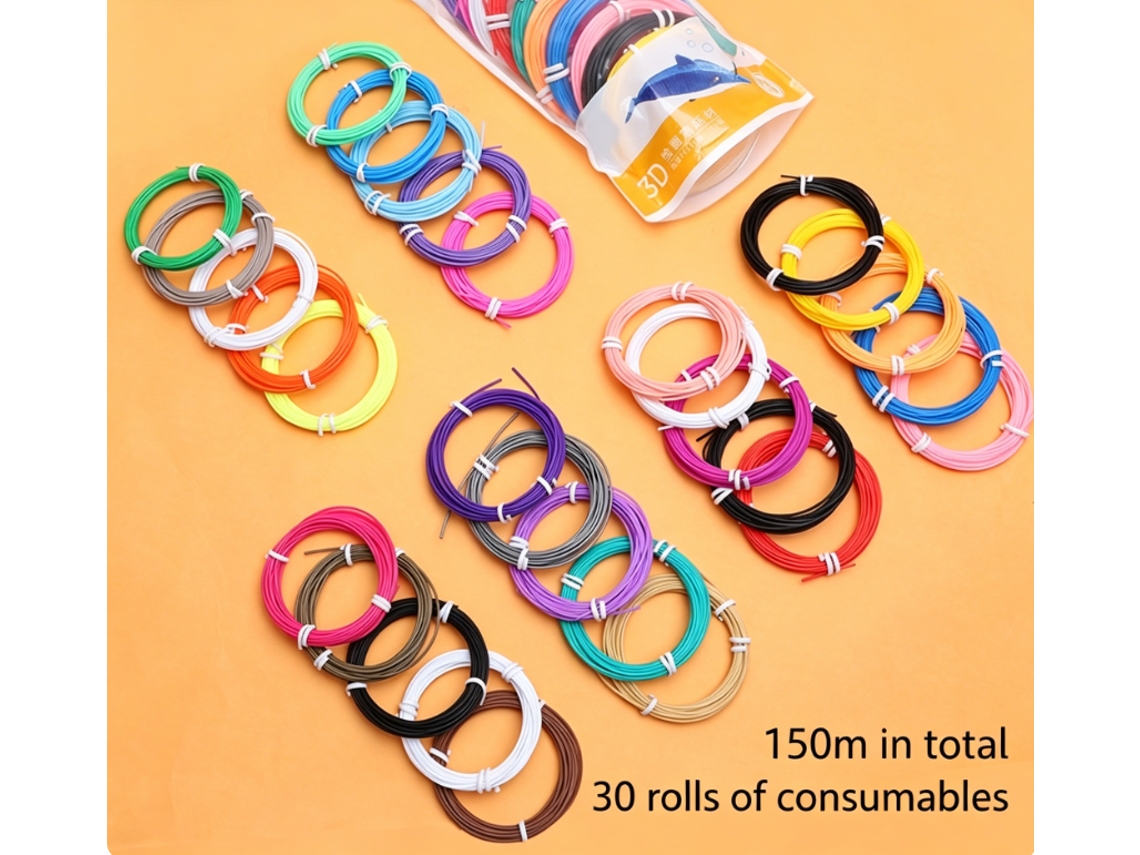 Filamento Pcl Para Lápiz 3d Con 30 Rollos De 5m Material Seguro Colorido Para Dibujo Infantil Creativo
