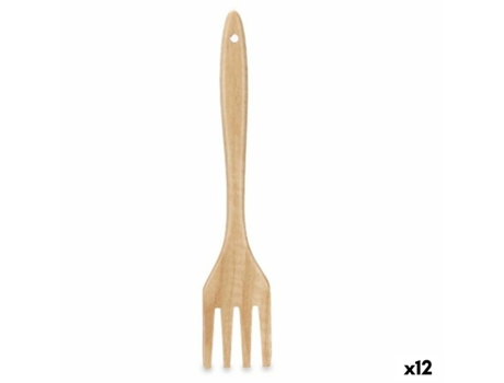 Paleta de Cocina Tenedor Madera 7x35x2 cm (12 Unidades)