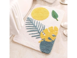 Alfombrilla De Baño Absorbente Antiderrame, Microfibra Suave, Lavable A Máquina, 79 X 51 Cm, Diseño De Hojas Voladoras.