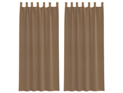 Maison Exclusive - Cortinas De Voile Con Trabillas, 2 Unidades, Marrón Claro, 140x225 Cm