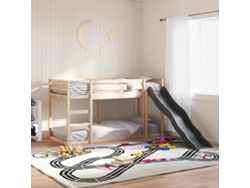 Litera Con Tobogán Y Escalera Madera Maciza De Pino 80x200 Cm