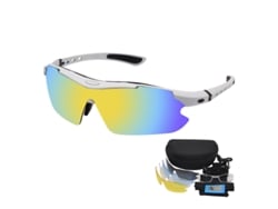 Gafas De Sol Deportivas Polarizadas, 5 Pares De Lentes Intercambiables Y Estuche Blanco. Siurn