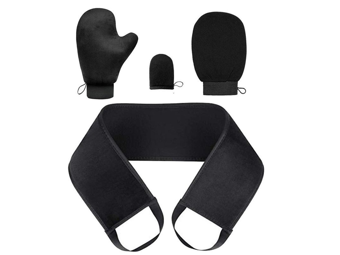 Kit Protector De Bronceado 4 En 1 Con Guante Exfoliante, Guante Bronceador, Guante Facial Y Aplicador Para La Espalda Orj