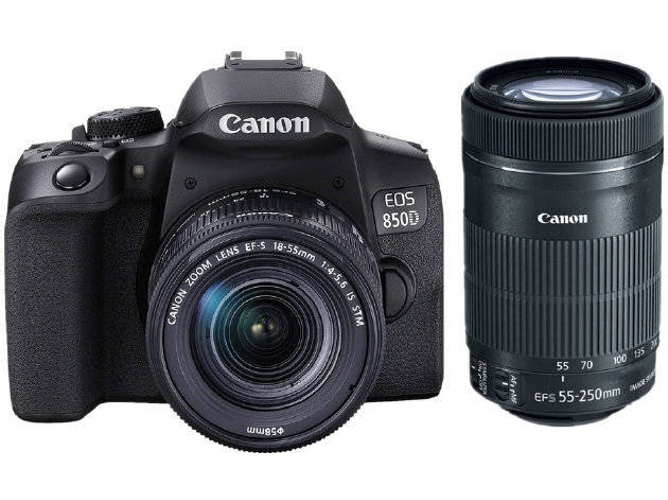Kit Cámara Réflex CANON EOS 850D EF-S 18-55mm F4-5.6 IS STM + EF-S 55-250MM F4-5.6 IS STM