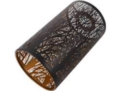 Árbol Decorativo Cilíndrico Calado De Metal Negro Y Dorado Para Lámpara De Mesa Y Lámpara De Pie.