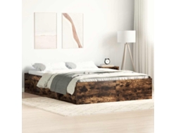 Estructura De Cama Roble Ahumado 140x200 Cm