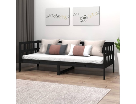 Sofá cama VIDAXL Negro Madera (203.5x96x68.5 cm)