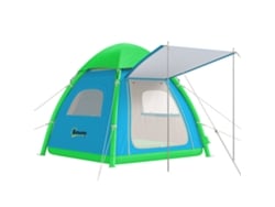 Tienda de campaña hinchable para 3 personas, montaje rápido, bomba de aire, ventanas de malla, techo desmontable.