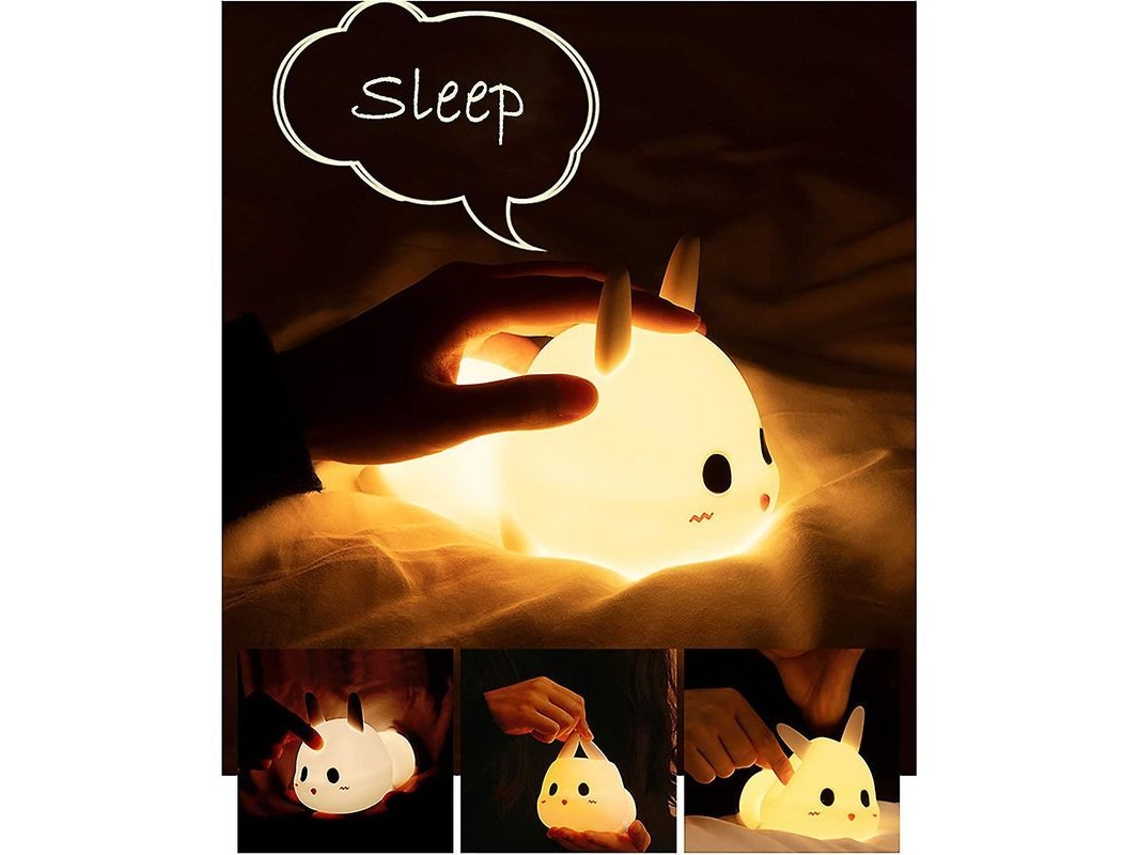 Lámpara De Noche Recargable De Silicona Para Niños, Lámpara De Conejo Para Interiores, Regalo