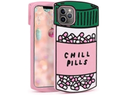 Bonita Funda Para Iphone, Divertida Cápsula Con Pastillas Relajantes, Dibujo 3d