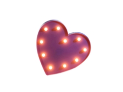 Luz nocturna romántica en forma de corazón, rosa, Rosewell