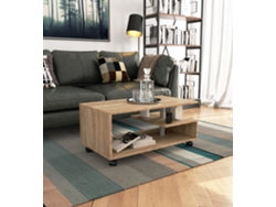 Mesa De Centro Con Ruedas Akord Vini Roble Sonoma 90 Cm Frente En Color Roble Sonoma 90x51x40 Cm