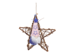 Adorno De Puerta Con Corona Para El 4 De Julio, Muñeca Sin Rostro, Colgante De Estrella De Ratán, Decoración Patriótica