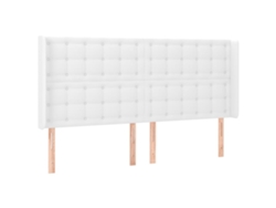 Maison Exclusive - Cabecero Con Orejas De Cuero Sintético Blanco 183x16x118/128 Cm