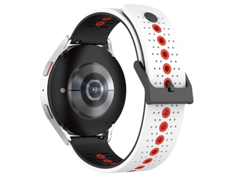 Correa de Silicona respirable para Suunto 9 Peak/5 - blanco/negro/rojo