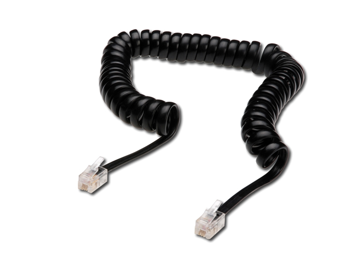 Assmann Electronic Ak-460101-040-S Cable Telefónico 4 M Negro Transparente DIGITUS
