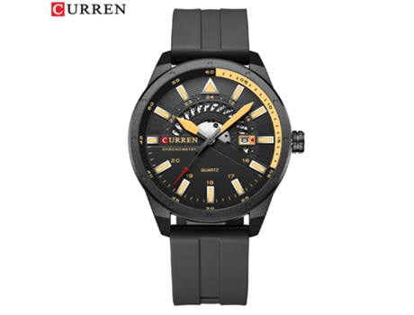 Relojes clásicos para Hombre Reloj de Cuarzo Calendario Impermeable Relojes de Pulsera Informales de Negocios-Concha Negra Caqui LUUCOZK
