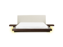 Cama doble BELIANI Zen MDF Marrón oscuro 308x229x86