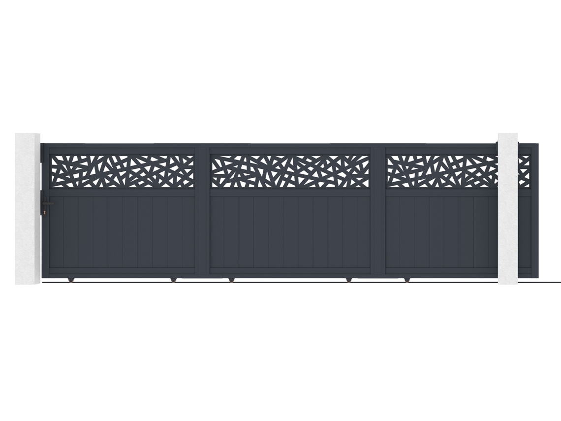 Puerta Corredera De 5 M Dolomite Ruivo H.160cm Aluminio Gris