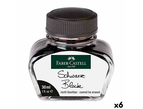 Tinta FABER-CASTELL Negro 30 Ml 6 Unidades