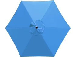 Tela de repuesto para sombrilla de exterior, 6 varillas, 3 metros, impermeable, protección UV, color azul cielo (sin soporte)
