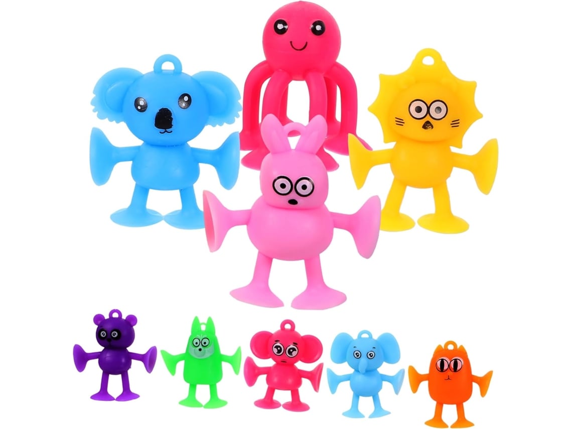 Juego De 9 Juguetes De Animales Con Ventosas, Juguetes Sensoriales Para El Baño