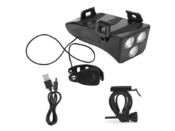 2026-luz Delantera Para Bicicleta Recargable Usb Multifunción 4 En 1 Con Timbre Y Soporte De Carga
