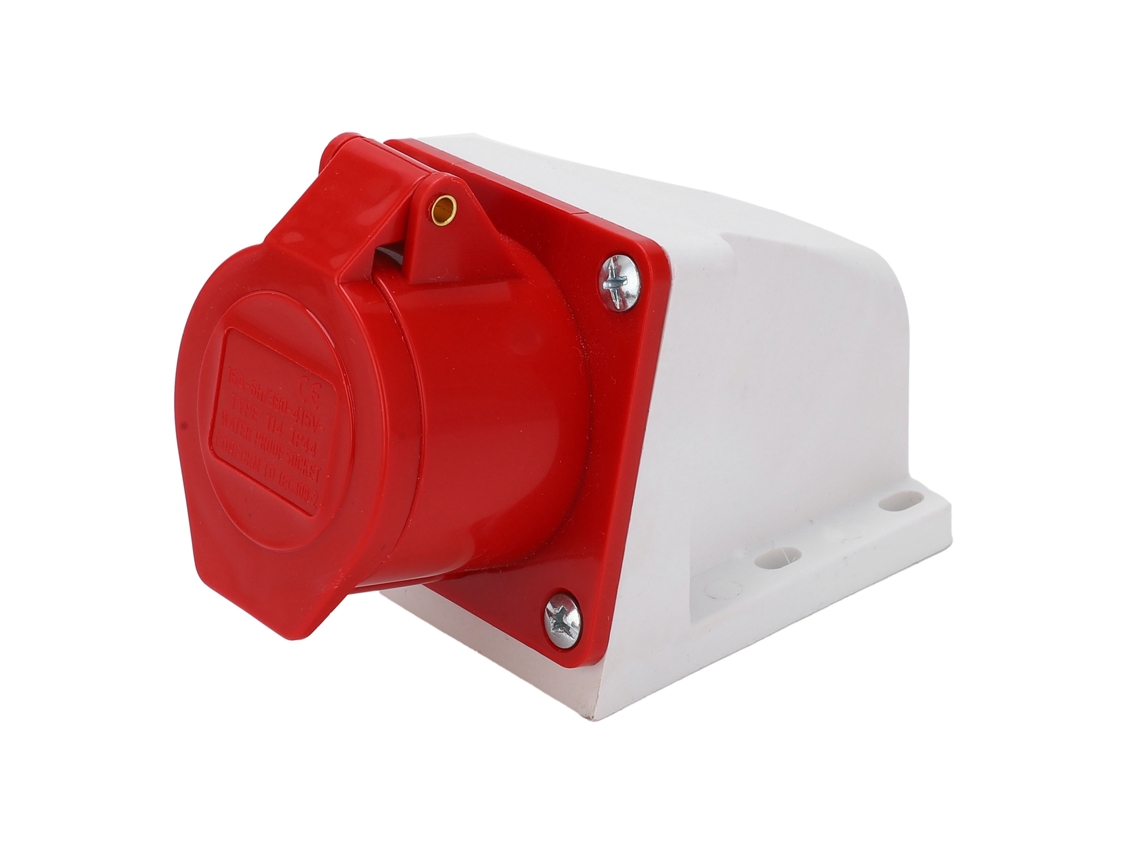 Conector Eléctrico Industrial Trifásico, 4 Pines, 16 A, 380-415 V, Ip44, Resistente A La Lluvia, 3p+e.