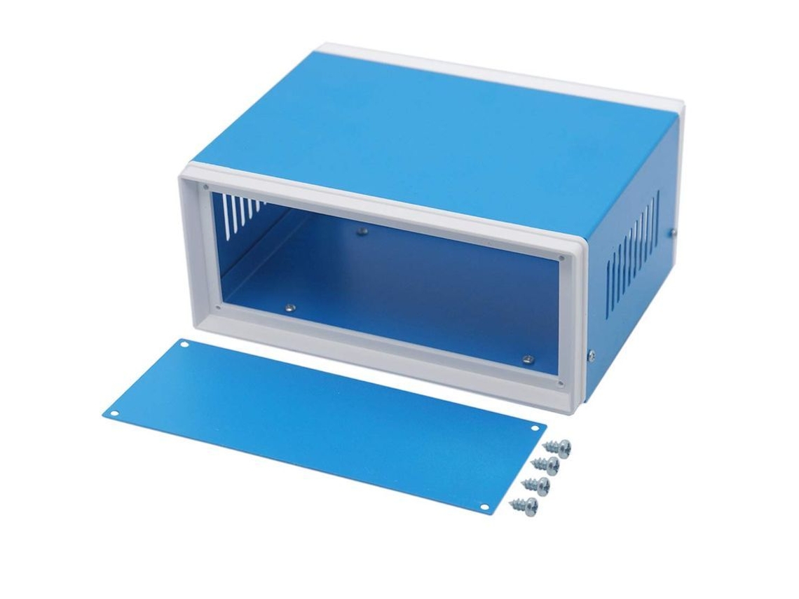 Caja Metálica Azul Para Proyectos Electrónicos De Bricolaje, De 170x130x80 Mm, Con Disipación De Calor Y Protección Contra Campos Electromagnéticos.