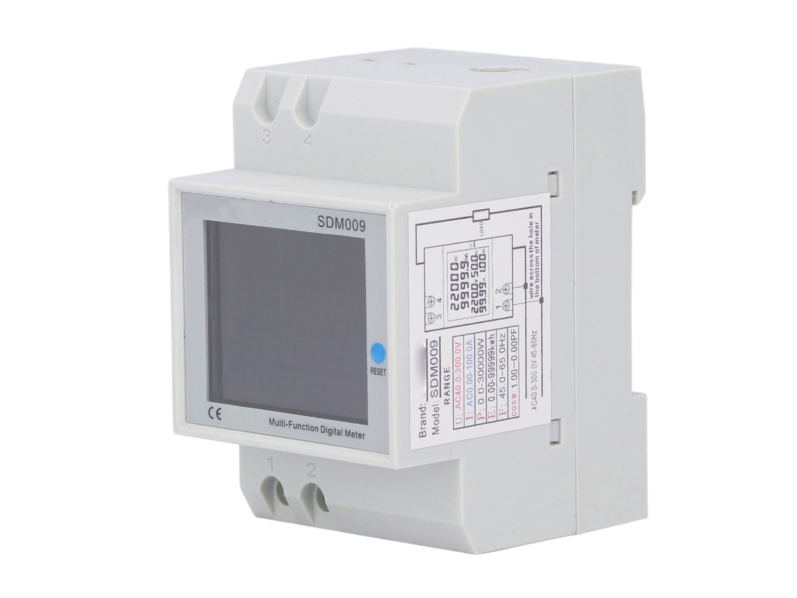 Multímetro Digital De Montaje En Rail Lcd Para Medir Voltaje Corriente Potencia Con Transformador Ac40‑300v