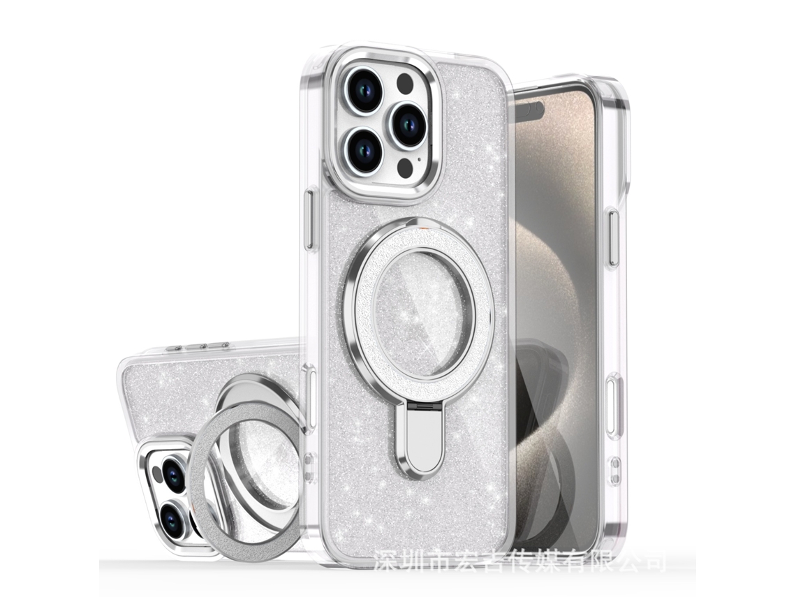 Capa De Celular Com Suporte Magnético E Glittertransparente - Samsung A24 4g/5g