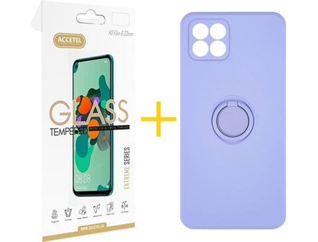 Carcasa + Protector de Pantalla para Huawei P40 Lite ACCETEL Morado Lila