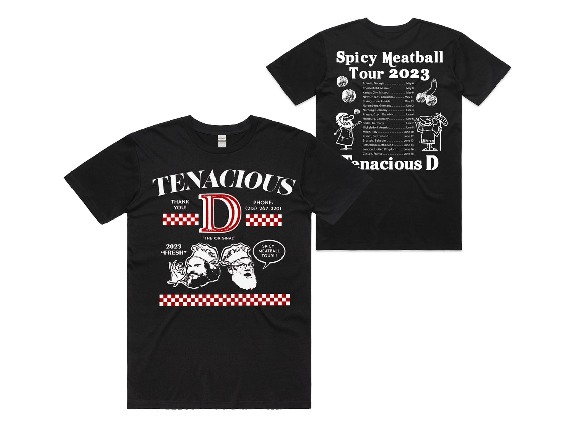 Tenacious D Spicy Meatball Tour T-shirt Rockinstone Unisex Adults Best Sellers Size:xl