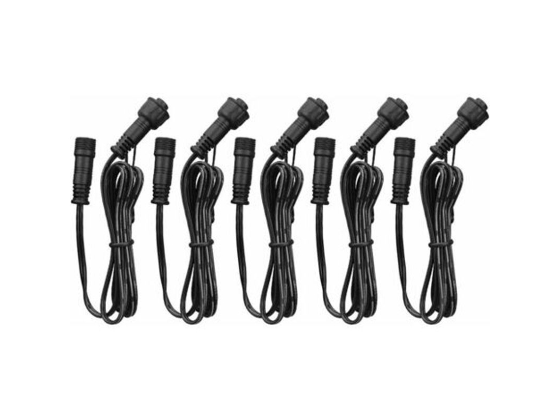 Cable De Extensión, 5 Unidades, Para Focos Led Empotrables, Resistente Al Agua Ip67, 1 M, 2 Pines, Con Conectores Macho Y Hembra.