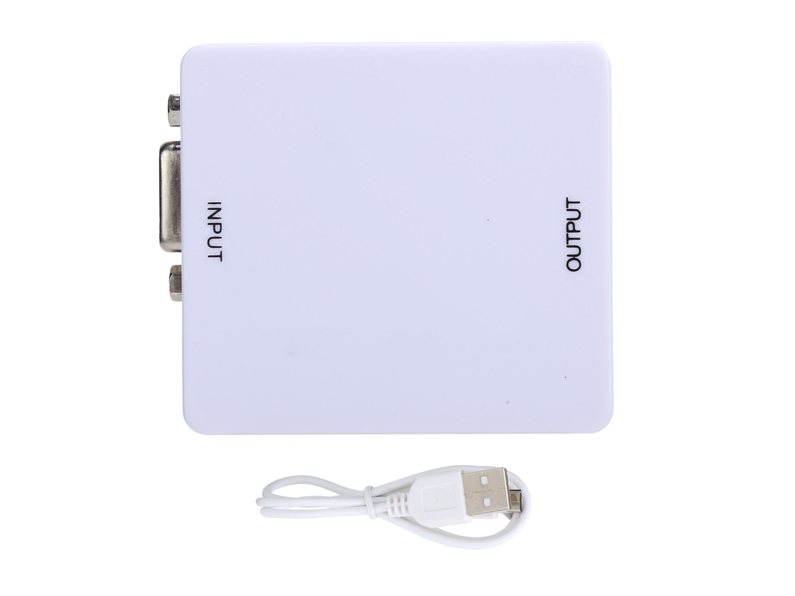 Conversor Vga Para High Definition Multimedia Interface Mini Hd 1080p Caixa Adaptador Branco