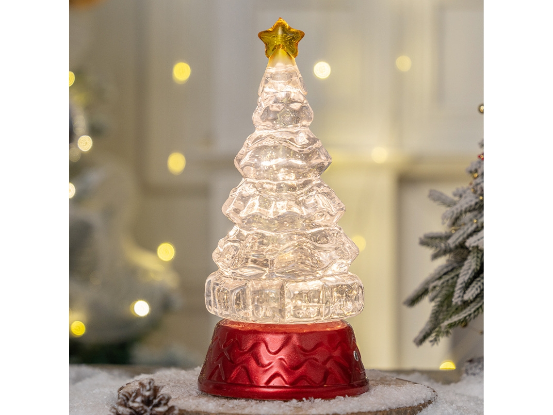 Caja de música navideña Yuysan, árbol pequeño iluminado, estilo F
