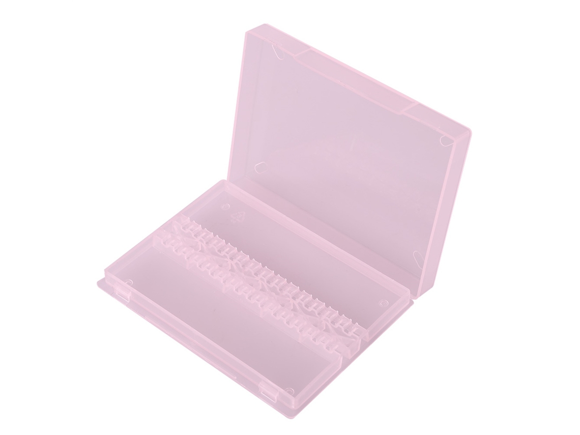 Kkml-caja De Almacenamiento Y Exhibición Profesional Para Brocas De Lixamento De Unhas Com 14 Furos Cor Rosa