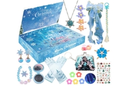 Calendario de Adviento Navideño 2026 con 24 Piezas, Juguetes Antiestrés, Papá Noel, Adorno para Árbol y Maqueta Infantil para Montar Aeuzwr