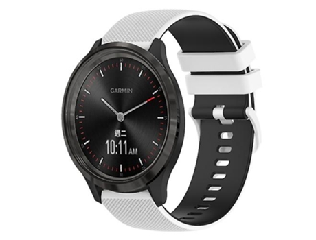 Correa De Reloj Inteligente Para Garminmove 3, Banda De Reloj De Silicona A Cuadros De Dos Colores, Blanco Y Negro, 20Mm VENISYMLIS