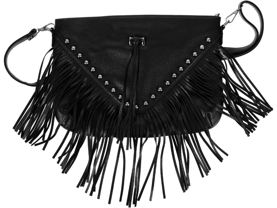Elegante Bolso De Hombro De Piel Sintética Para Mujer Con Flecos, Informal Y Versátil Para Ir De Compras Y Salir.