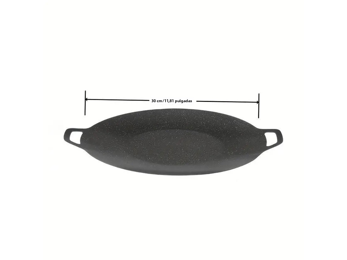 (30 Cm) Sartén Para Barbacoa Antiadherente Redonda De Estilo Coreano, Adecuada Para Viajes Al Aire Libre Y Campamentos.
